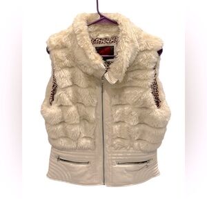 Celsius Premium Jacket Vest 100% Vegan Furs Cream Color Women’s Size XL